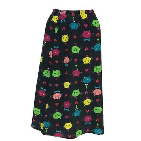 Bob Mackie Dresses & Skirts - Bob Mackie Wearable Art Kitty Cat Maxi Skirt